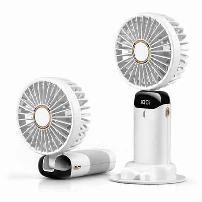 Portable Handheld Fan with Digital Display & 5 Speed Cooling
