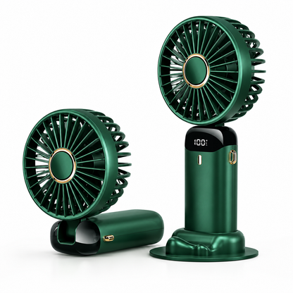 Portable Handheld Fan with Digital Display & 5 Speed Cooling
