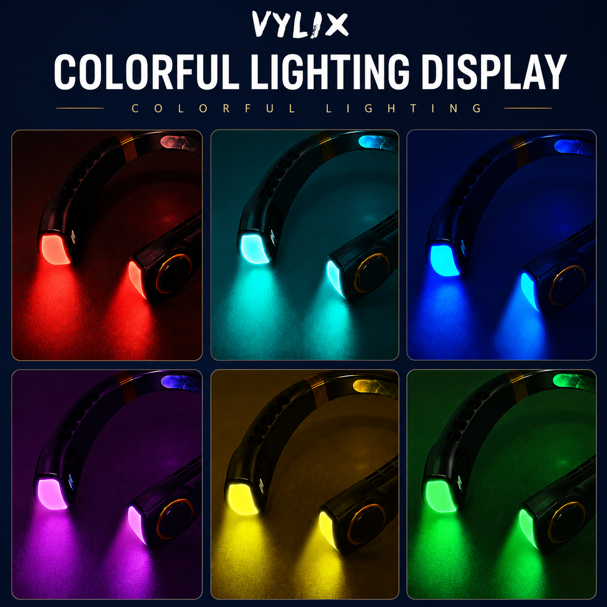 Bladeless Neck Fan with Digital Display & 5 Speed Settings