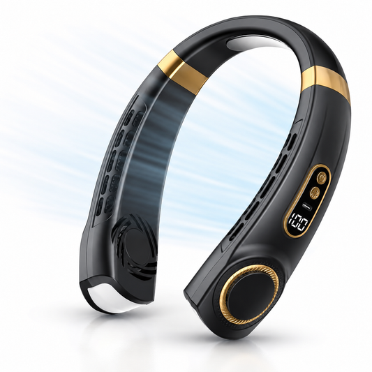 Bladeless Neck Fan with Digital Display & 5 Speed Settings